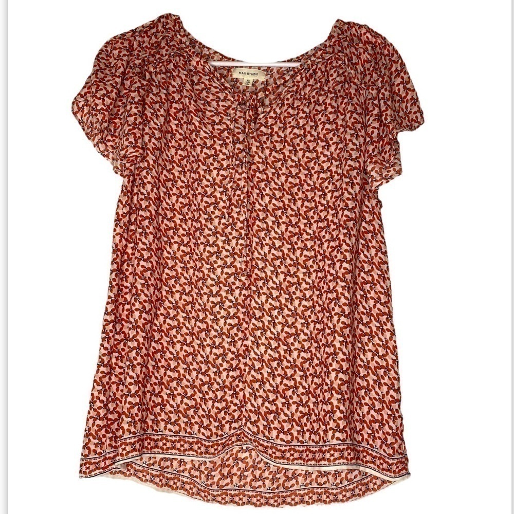 MAX STUDIO FLORAL PRINT BOHO BLOUSE SIZE XS